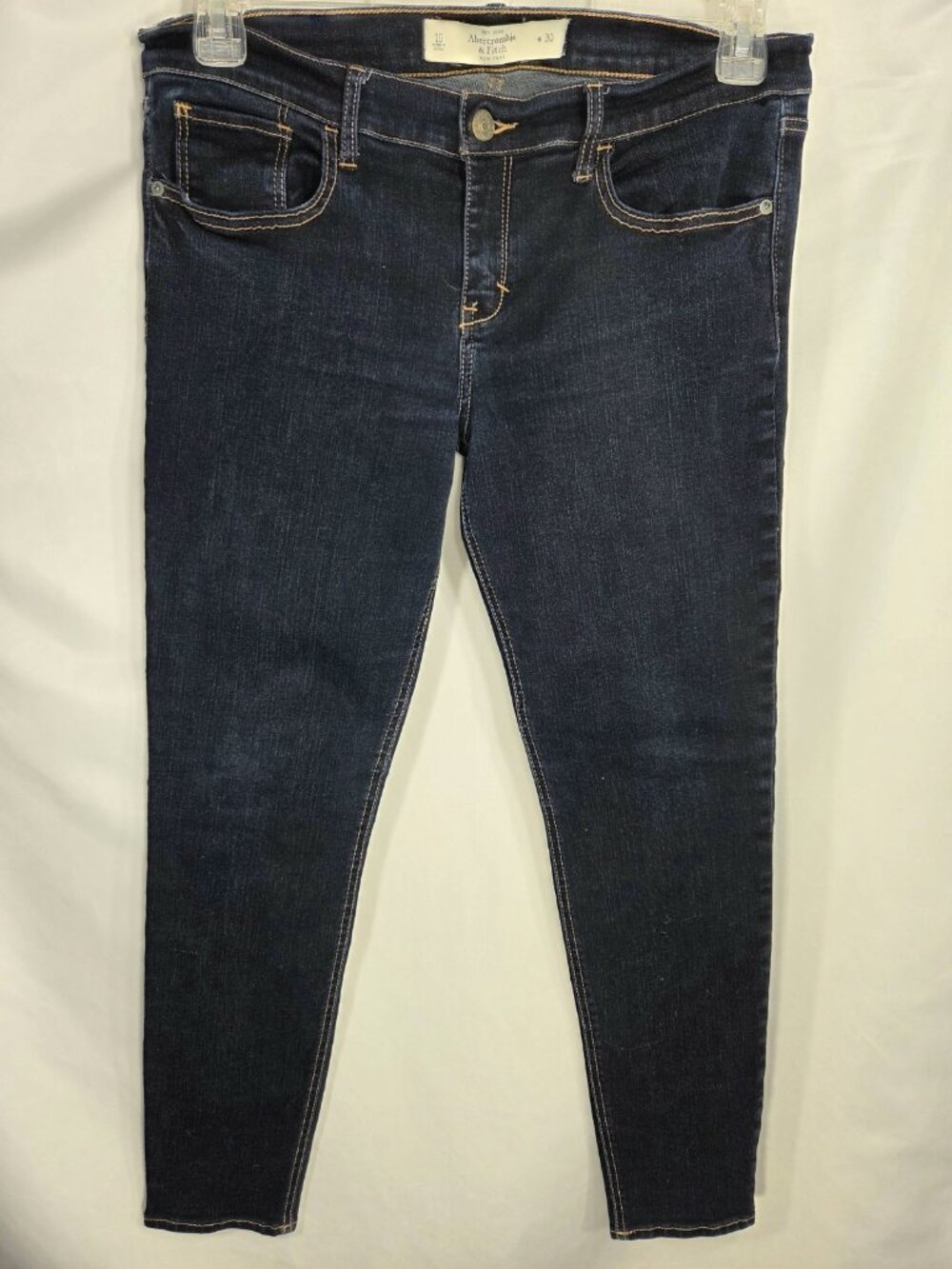 Abercrombie & Fitch Blue Cotton Denim Blend 5 Pocket Skinny Jeans Size 10 W30